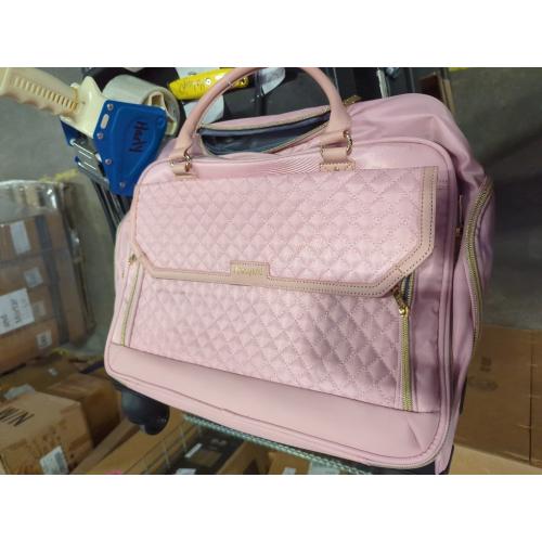 Rolling Laptop Bag Women, Rolling Briefcase for Women for Work, 17.3 Inch Computer Bag with Wheels, Fashion Flap Laptop Bag With Wheels for Work Business, for Teacher, TSA Friendly Design, Pink