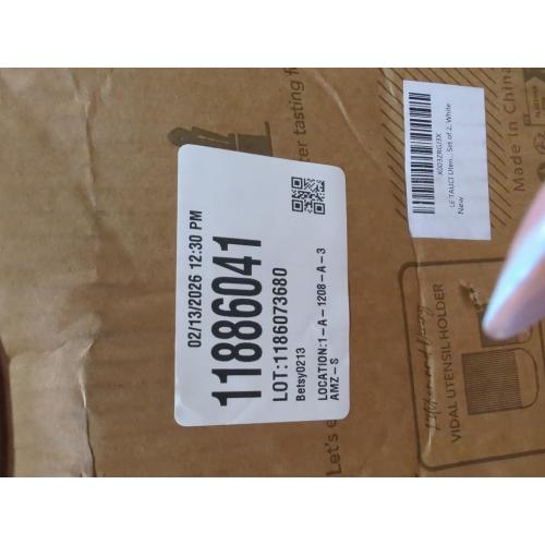 LE TAUCI Utensil Holder, 7.3 5.4 Ceramic Kitchen Utensil Holder for Countertop, Large Cooking Utensil Crocks for Kitchen Counter Decor, Morden Utensil Organizer for Spatula, Set of 2, White