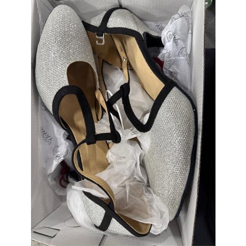 HW Women's Sparkling Glitter Customized Heels Ballroom Dance Shoes Modern Shoes - size 10
