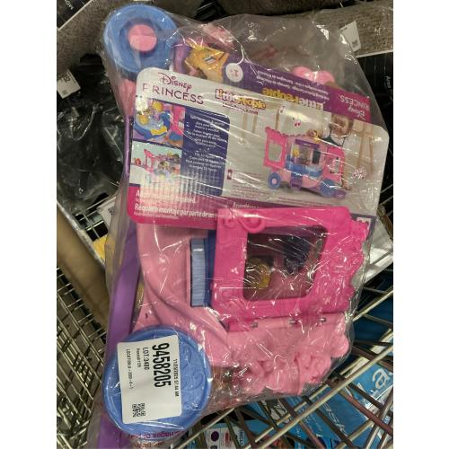 Fisher-Price Little People Toddler Toy Disney Princess Pull-Along Musical Carriage Playset with Figures for Pretend Play Kids Ages 18  Months