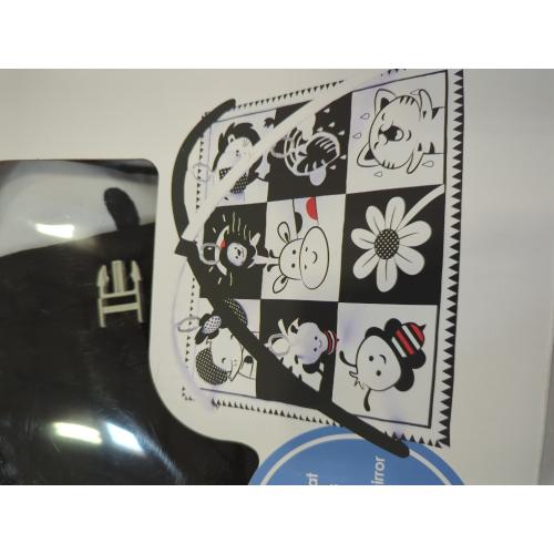 Black and White Baby Gym Play Mat with 6 Toys Tummy Time Activity Mat for Babies 0-6 6-12 Months High Contrast Baby Gyms & Playmats Sensory Toys Newborn Brain Development Infant Play Mat