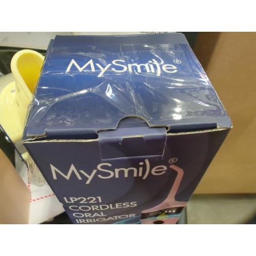 Color Pink MySmile LP221 UVC Sterilizable Cordless Water Flossers for Teeth 335ML Portable OLED Display Dental Flosser with 4 Modes 8 Jet Tips and a Storage Pouch for Home and Travel (Juicy Pink)