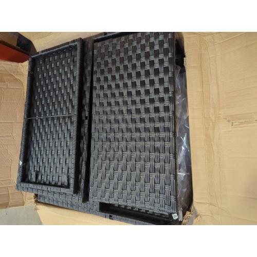 Black Wire 4pc Set Outdoor Furniture With Glass Table