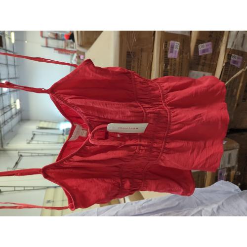 Monteau Women's Ruched Spaghetti Strap Sleeveless Sexy Going Out Crop Top Cami Shirt. Size large