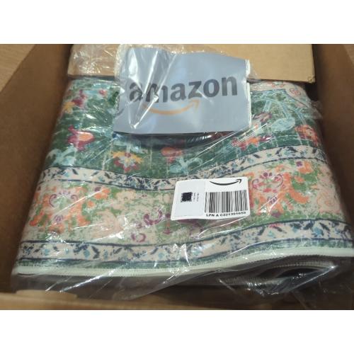 U'Artlines 2' x 6' Boho Hallway Runner Rug, Non Slip Washable Vintage Farmhouse Kitchen Rug Accent Area Carpet for Entryway Laundry and Living Room (Green)