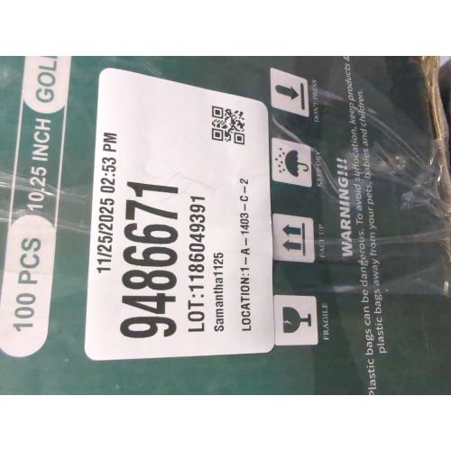 FOCUSLINE 100 Count Gold Plastic Plates 10.25 Inch, Disposable Heavy Duty Dinner Plates, Premium Hard Plastic Plate Fancy Disposable White Plate with Gold Rim