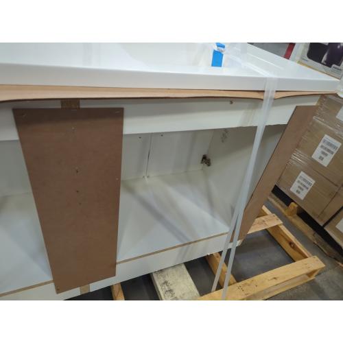 DMG Style Selections Potter 60-in True White Double Sink Bathroom Vanity with White Cultured Marble Top