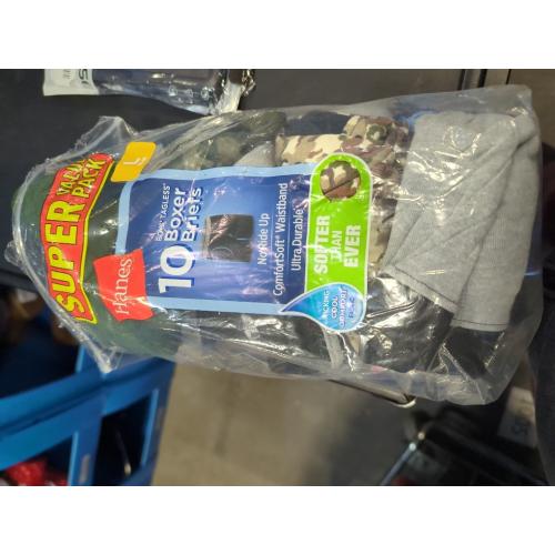 Size L Hanes boys Hanes Boys' and Toddler Underwear, Comfort Flex Wb Boxer Briefs, 10-pack