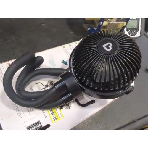 Munchkin Stroller Fan - Portable Fan for Travel, Baby Gear Accessory with 4 Speeds, Flexible Clip-on Leg Attachment, Rechargeable Battery, Black with Multicolored LED Lights