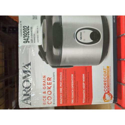 Aroma 8 Cup Rice Cooker - Stainless Steel ARC-904SB