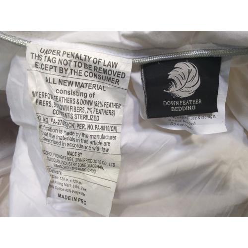 White Feather Down Fiber Comforter, Filled with Feather and Down Fiber, All Season Fluffy Ultra Soft 100% Cotton Duvet Insert, Luxury Hotel Bedding Style Comforter 120 x 120