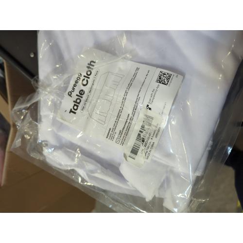 Pureegg Rectangle Table Cloth 60 x 84 – Durable Polyester Tablecloth Offers Reusable & Washable Protection, Ideal for Outdoor Party, Picnic, Wedding, Banquet and Birthday, 1 Pack, White