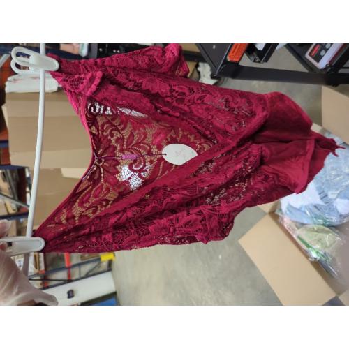 Size M Avidlove Women Lace Bodysuit Lingerie Tops Sexy Deep V Bodysuit Tops One Piece Body Suit Short Sleeve