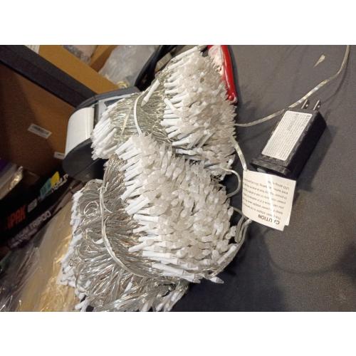 100ft White Christmas Lights Outdoor 300 LED String Lights Indoor Clear Wire Waterproof, 8 Modes Connectable Twinkle Fairy String Lights Plug in for Outside Room Bedroom Party Wedding Decorations