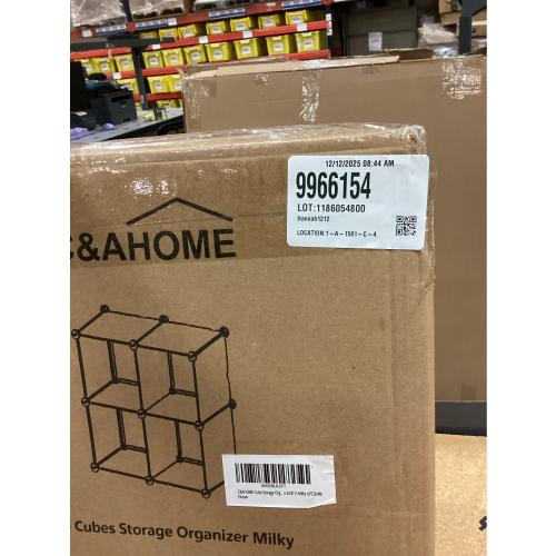 C&AHOME Cube Storage Organizer, 4-Cube Shelves Units, Closet Cabinet, DIY Plastic Modular Book Shelf Ideal for Bedroom, Living Room, Office, 24.8 L x 12.4 W x 24.8 H Milky UPCS04M