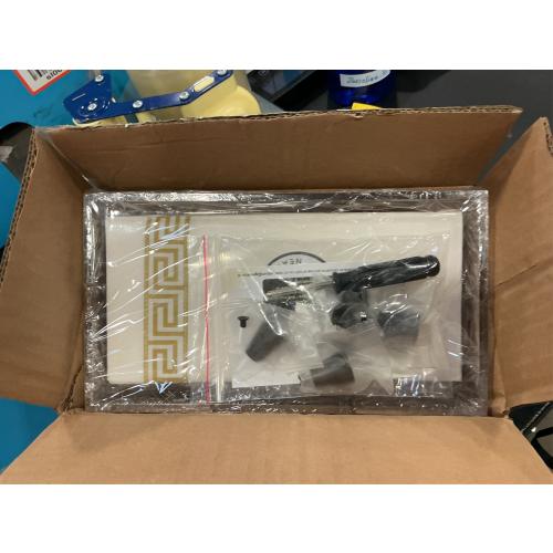 Acrylic Hand Towel & Napkin Holder with Black Feet - 9x5 Inches - Clear