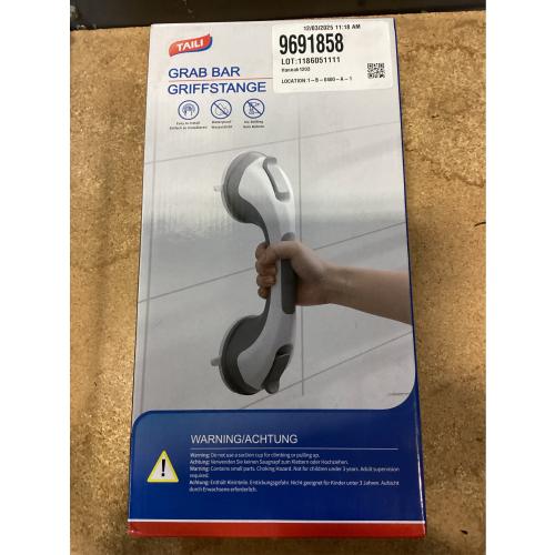 TAILI Shower Grab Bar, 2 Pack 12 Inch Suction Grab Bars for Bathtubs and Showers for Elderly, Shower Handle for Seniors Bathroom Safety Grip, No Drilling Removable,Grey