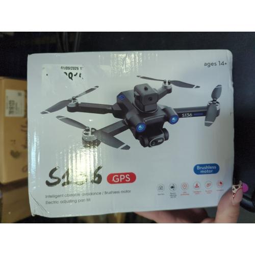 New S136 Drone with HD Electric Zoom Lens FPV Mode Brushless Motor GPS Smart Avoid Noise Barrier Function Foldable Outdoor Aerial Ranging RC Airplane Quadcopter