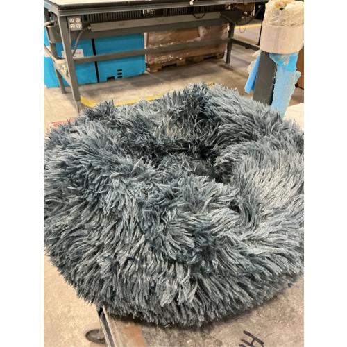 Beds for Indoor Cats, 20 inches Cat Bed Machine Washable, Fluffy Round Pet Bed Non-Slip, Calming Soft Plush Donut Cuddler Cushion Self Warming for Small Dogs Kittens, Dark Grey, Medium
