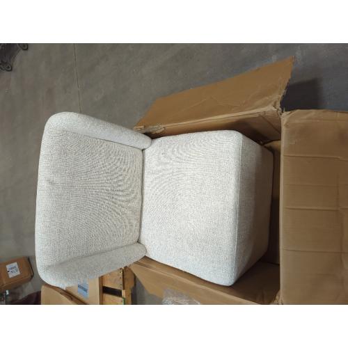 Upholstered Dining Chairs Set of 1 with Casters, Wingback Modern Side Armless Deskchair with Rollers for Diningroom Bedroom Livingroom Reading Room, Linen Fabric