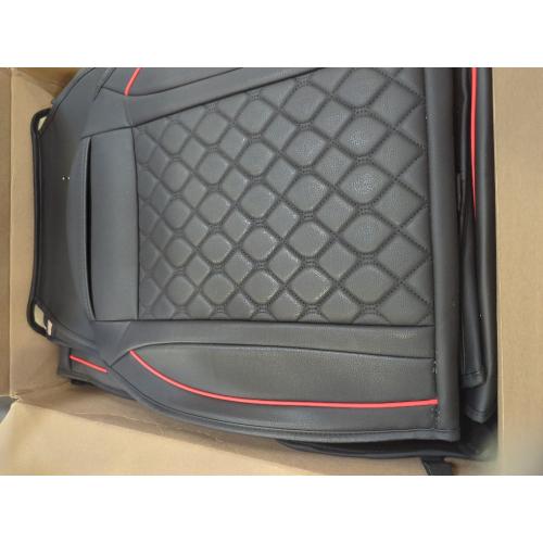 BLACK AND RED Car Seat Covers Full Set, Luxury Faux Leather Car Seat Covers Waterproof Non-Slip Seat Protector Universal Fit for Most Cars SUVs Trucks Pick-ups,Black Red Car Accessories Interior