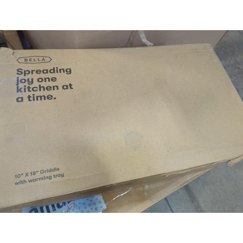 bella Electric Griddle with Warming Tray - Smokeless Indoor Grill, Nonstick Surface, Adjustable Temperature & Cool-touch Handles, 10 x 18, Copper/Black, PFOA & PTFE Free