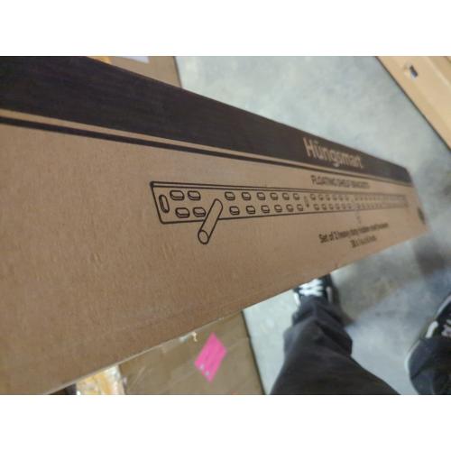 Set of 2 Floating Shelf Brackets 38 inch Multiple Mounting Location Hit 3 Studs Heavy Duty Perfect Bracket for Long Shelf/Hidden Wall Shelves Support Hardware Kitchen/Living Room/Office (6 inch Rods)