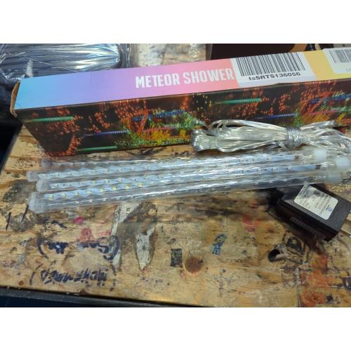 LJLNION Meteor Shower Lights, 12 Inch Outdoor Icicles Christmas Lights, 8 Tubes 288 LED Iciclelights Snow Falling Light, Connectable Raindrop Light, Xmas Wedding Party Tree Holiday Decor, Multicolor