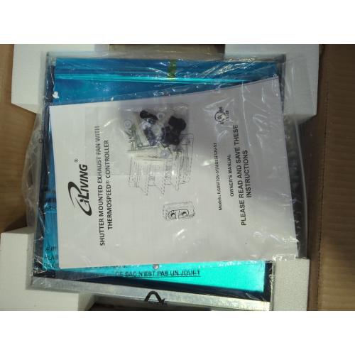 iLIVING 12 Wall Mounted Shutter Exhaust Fan, Automatic Shutter, with Thermostat and Variable Speed controller, 0.6A, 960 CFM, 1400 SQF Coverage Area Silver (ILG8SF12V-ST)