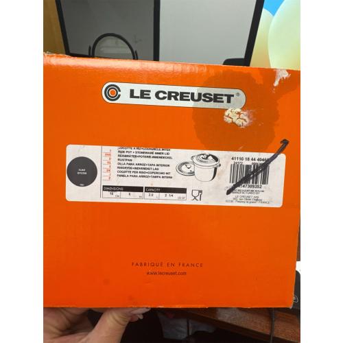 Le Creuset Enameled Cast Iron Rice Pot with Lid & Stoneware Insert, 2.25 qt., Oyster