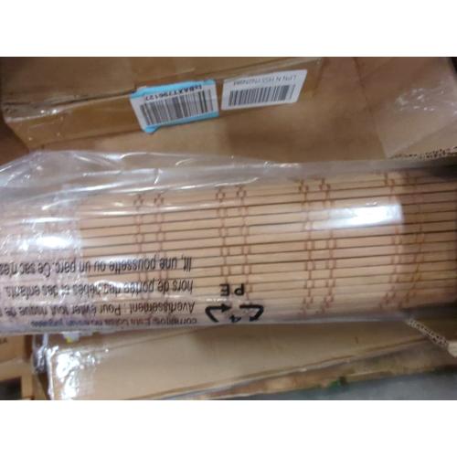 LazBlinds No Tools No Drill Cordless Bamboo Roman Shades, Light Filtering Window Treatment, Roll Up Bamboo Blinds for Windows 35'' W x 64'' H, Ceylon Light Russet