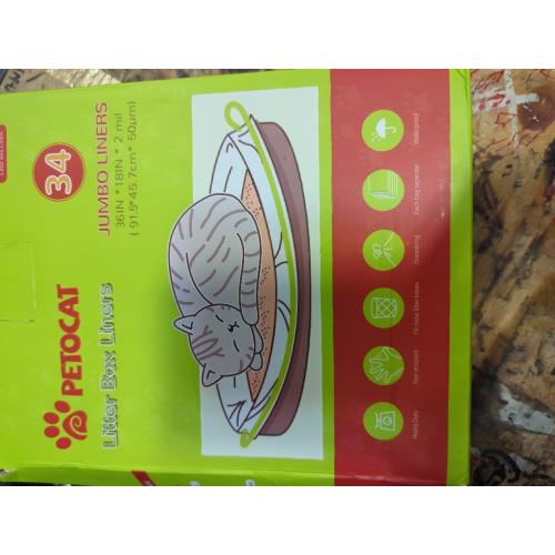 Litter Box Liners, 34 Count Jumbo Cat Litter Pan liners, Drawstring Litter Liner Bags For Litter Box, Easy Clean Up Thick Large Kitty Litter Liner XL, Eco Friendly Pet Cat Supplies(36 x 19)