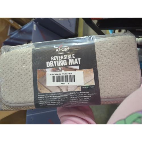 All-Clad Premium Reversible Dish Drying Mat for Kitchen: 16 x 28 Ultra-Absorbent, Long-Lasting, No Condensation, and Oversized for Large Pots and Pans - 3 Pack, Titanium