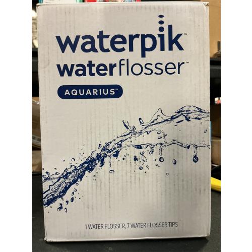 Waterpik Aquarius Water Flosser For Teeth Cleaning, Gums, Braces, Dental Care, Electric Power With 10 Settings, 7 Tips For Multiple Users And Needs, ADA Accepted, White WP-660, Packaging May Vary