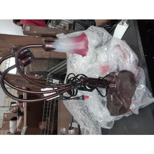 Meyda Tiffany 14728 Pond Lily 3 Light Accent Lamp, 16 Height, Pink