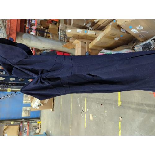 Size S..Women's Sexy Black Formal Gown - One - Shoulder Flounce, High - Cut Slit & Shimmer Fabric