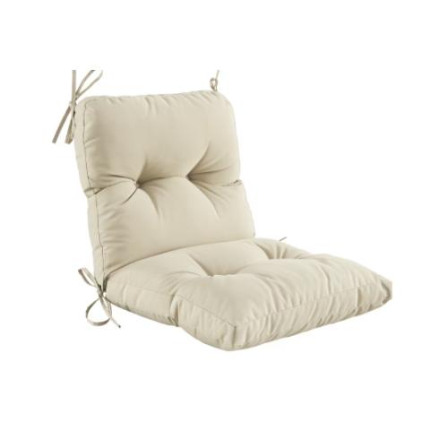 Outdoor Indoor Seat/Back Chair Tufted Cushion,All-Weather Patio Chair Cushion with Ties,for Patio Furniture, Beige