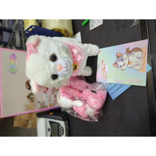 WHITE CAT Interactive Electronic Plush Toy Walking and Barking Robot Cat Plush Cat Remote Control Kitten for Girls