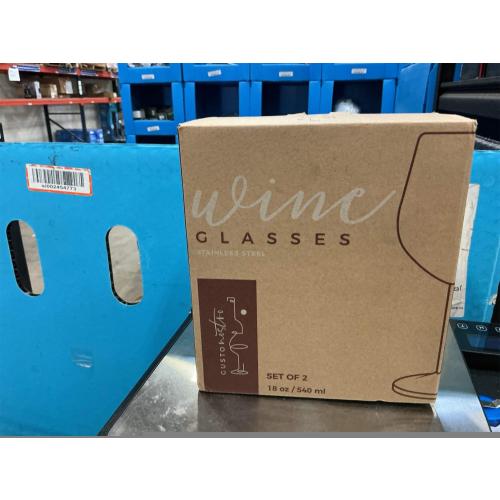 Gusto Nostro Stainless Steel Wine Glass - 18 oz Unbreakable Gold Wine Glasses for Travel, Camping and Pool - Fancy, Unique and Cute Portable Metal Wine Glass for Outdoor Events, Picnics (Set of 2)