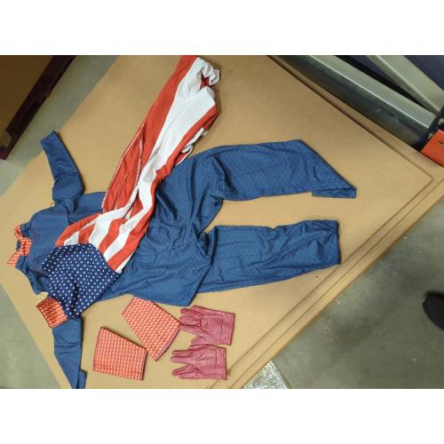 Size S...Mens Homelander Cosplay Costume, Homelander Battle Suit Antony Starr Jumpsuit Cloak Outfits for Halloween Xmas Party