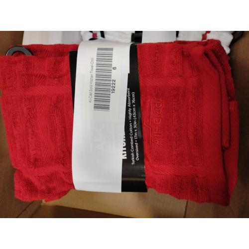 All-Clad Solid Kitchen Towels: Highly Absorbent, Super Soft Long Lasting - 100% Cotton, 17x30 Tea Towels for Cleaning & Drying Dishes, Pans, Glassware, or Countertops, (6-Pack), Chili