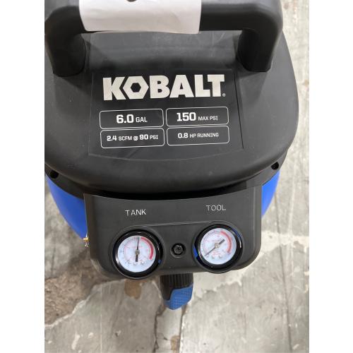 6-GAL, 150 max PSI, Portable Pancake Air Compressor, Large, Blue - no hose.