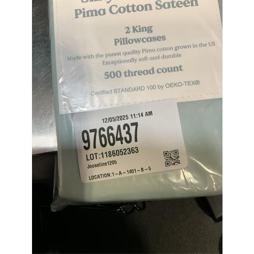 Nestwell 500 Pima Sld K Pillowcase  Starlight Blue