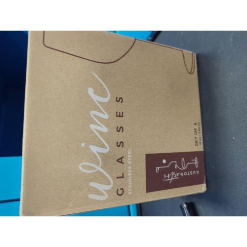 Gusto Nostro Stainless Steel Wine Glass - 18 oz - Cute, Unbreakable Wine Glasses for Travel, Camping and Pool - Fancy, Unique and Cool Portable Metal Wine Glass for Outdoor Events, Picnics (Set of 4)