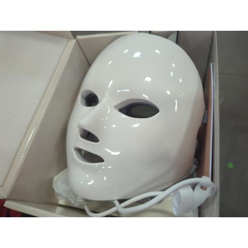 LED Face Mask Light Therapy, Red Light Therapy Mask with 7 Colors, 850nm Infrared & Red Light Therapy for Face, Portable Anti-Aging Skin Rejuvenation Tool with Timer for Home Use