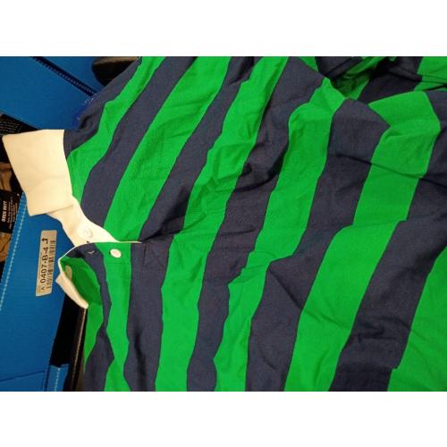 Women Long Sleeve Striped Polo Shirt Oversized Collar Y2k Pullover T Shirt Casual Loose Streetwear Rugby Sweatshirt medium