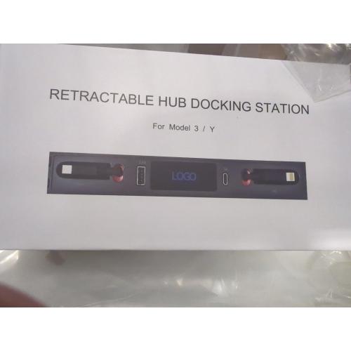 for Tesla USB Hub,Fast Charge with Cable Adapter for Tesla Model 3 Model Y 2021 2022 2023 Docking Station of Center Console for Tesla Interior Accessories