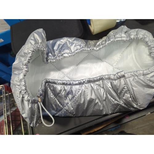 Indoor Window Air Conditioner Cover, Silver, Quilted Insulated Waterproof, Double-Layer Cotton Padding, Windproof Design (L-23.2*14.5*3in)