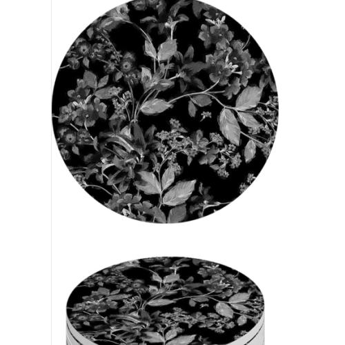 COLOR WHITE ❗❗Drink Coasters Black Pastoral Flower