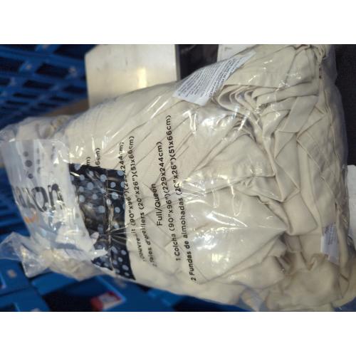 100-Percent Cotton Percale Queen Size 4PC Sheets Set, Soft and Crisp Bed Linens, Solid Ivory, Made in Egypt